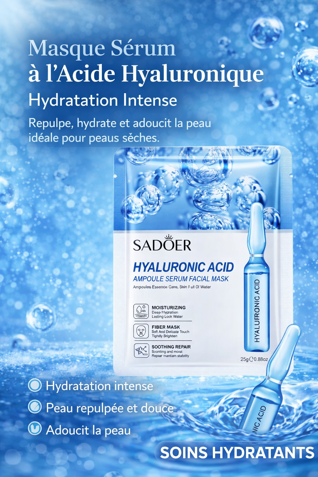 Masque ampoule à l'Acide Hyaluronique